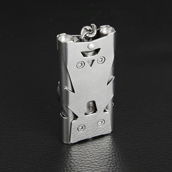 2x Metall Überleben-Pfeife Schlüsselring Survival Whistle Emergency DRP 